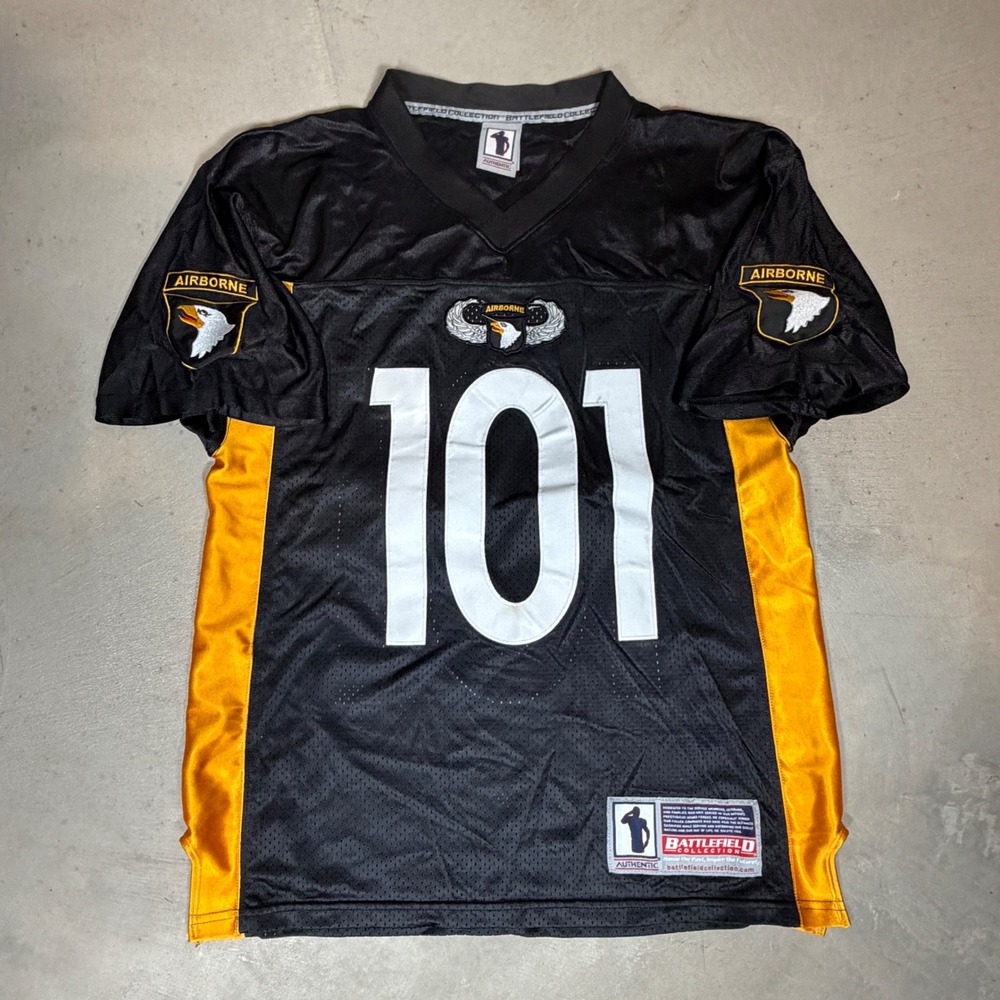 Battlefield Collection 101st Airborne Division Jersey Mens Medium Black Gold 101